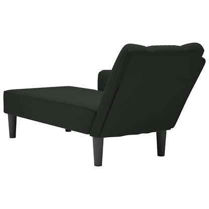 Chaise longue met rechterarmleuning fluweel zwart