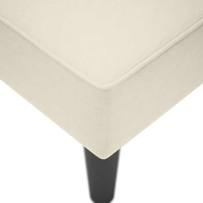 Chaise longue met rechterarmleuning fluweel crèmekleurig