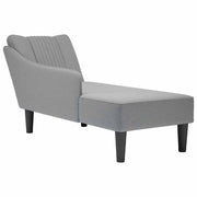 Chaise longue with right armrest light grey fabric