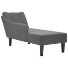 Chaise longue met rechterarmleuning stof donkergrijs