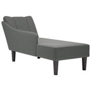 Chaise longue with right armrest, dark grey fabric