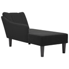 Chaise longue met rechterarmleuning stof zwart