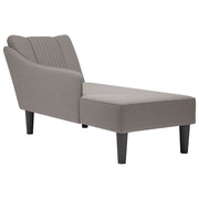 Chaise longue with right armrest fabric taupe