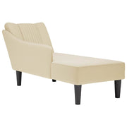 Right-armrest chaise longue in cream fabric