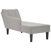 Chaise longue with right armrest cloud grey fabric
