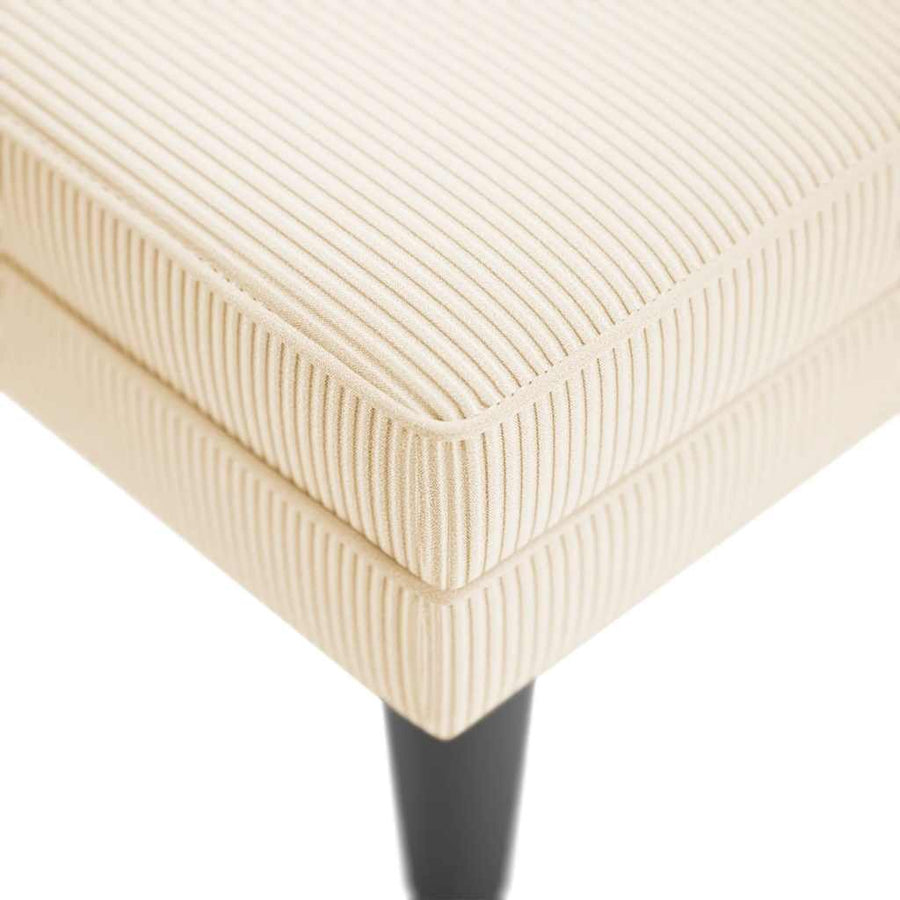 Chaise Longue Met Kussen Corduroy Stof Kleurig Crème