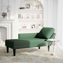 Chaise Longue Met Kussen Corduroy Stof Donkergroen
