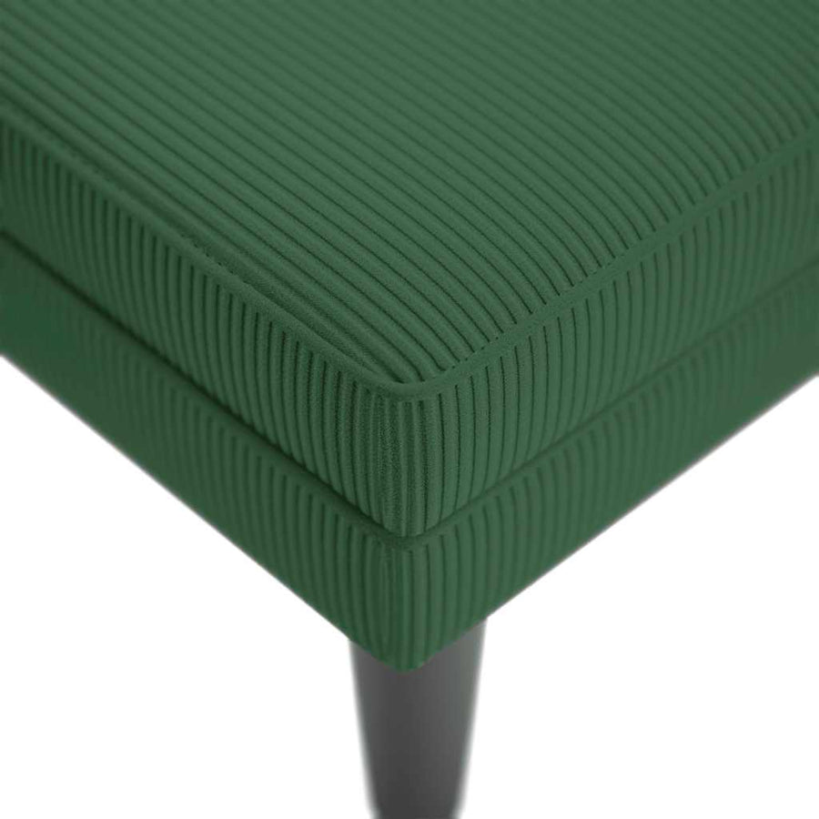 Chaise Longue Met Kussen Corduroy Stof Donkergroen