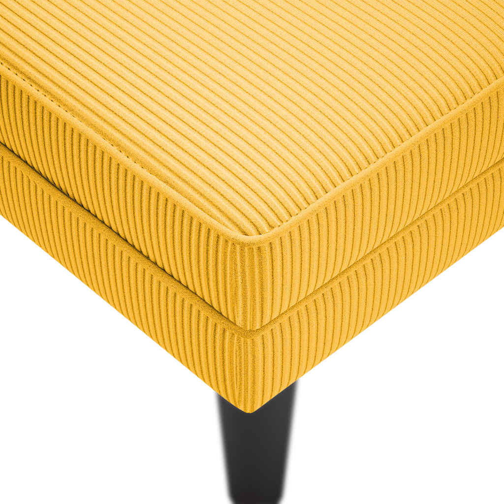 Chaise longue met kussen corduroy stof lichtgeel