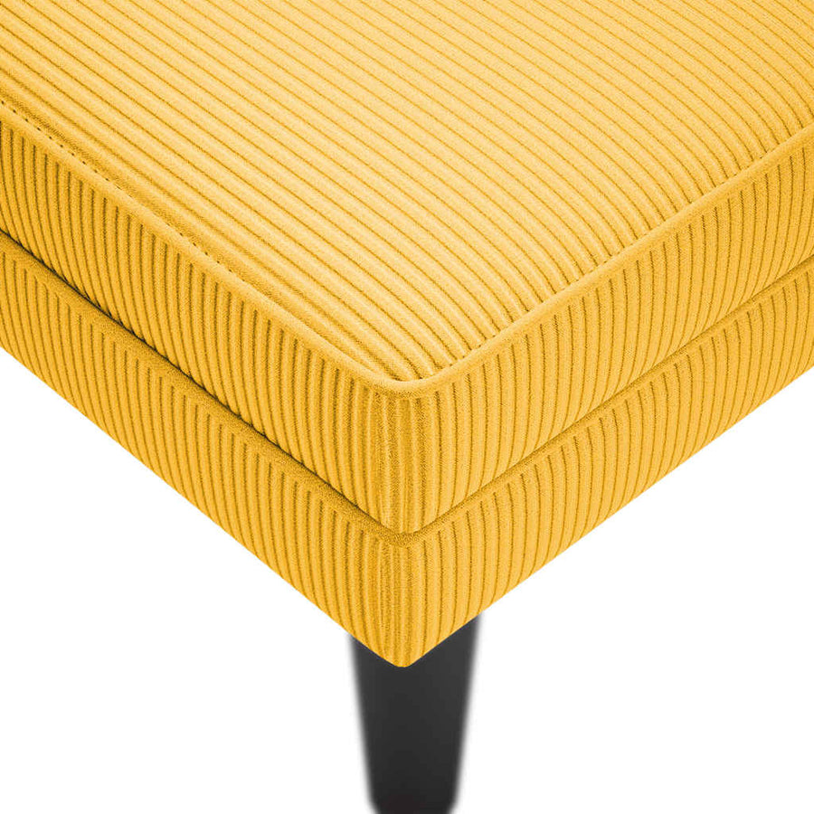 Chaise longue met kussen corduroy stof lichtgeel