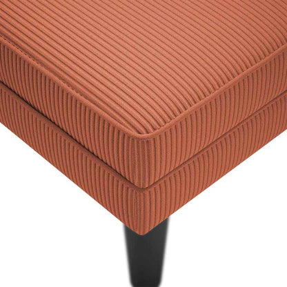 Chaise longue met kussen corduroy stof rood oranje