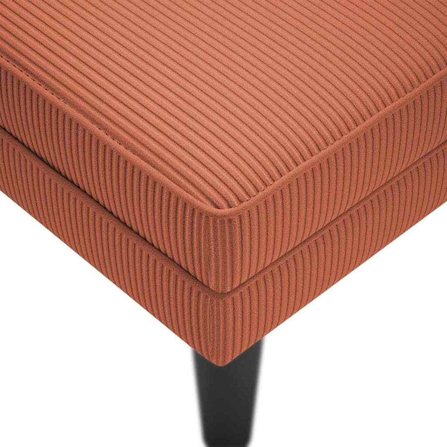 Chaise longue met kussen corduroy stof rood oranje