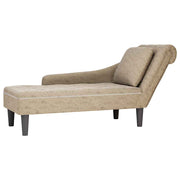 Chaise longue kunstleer lichtgrijs met kussen