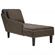 Chaise longue kunstleer donkergrijs 145x56x70 cm