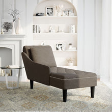 Chaise longue kussen en rechterarmleuning kunstleer donkergrijs