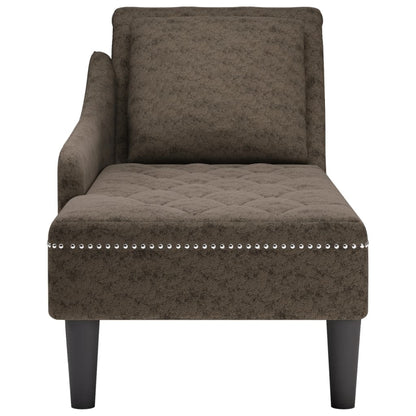 Chaise longue kussen en rechterarmleuning kunstleer donkergrijs
