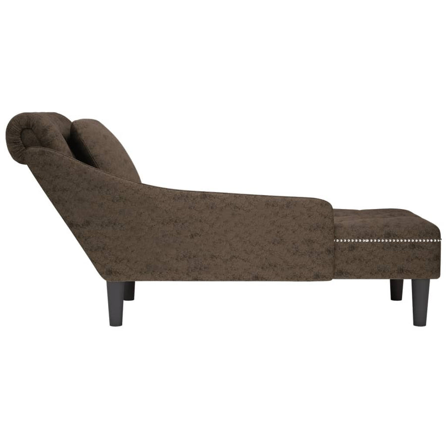 Chaise longue kussen en rechterarmleuning kunstleer donkergrijs