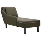 Chaise longue met kussen&rechterarmleuning kunstleer legergroen