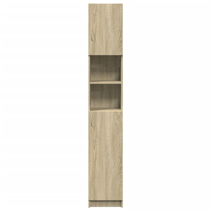 Badkamerkast 32x25,5x190 cm spaanplaat sonoma eikenkleurig