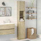 Bathroom cabinet 32x25.5x190 cm chipboard Sonoma oak look