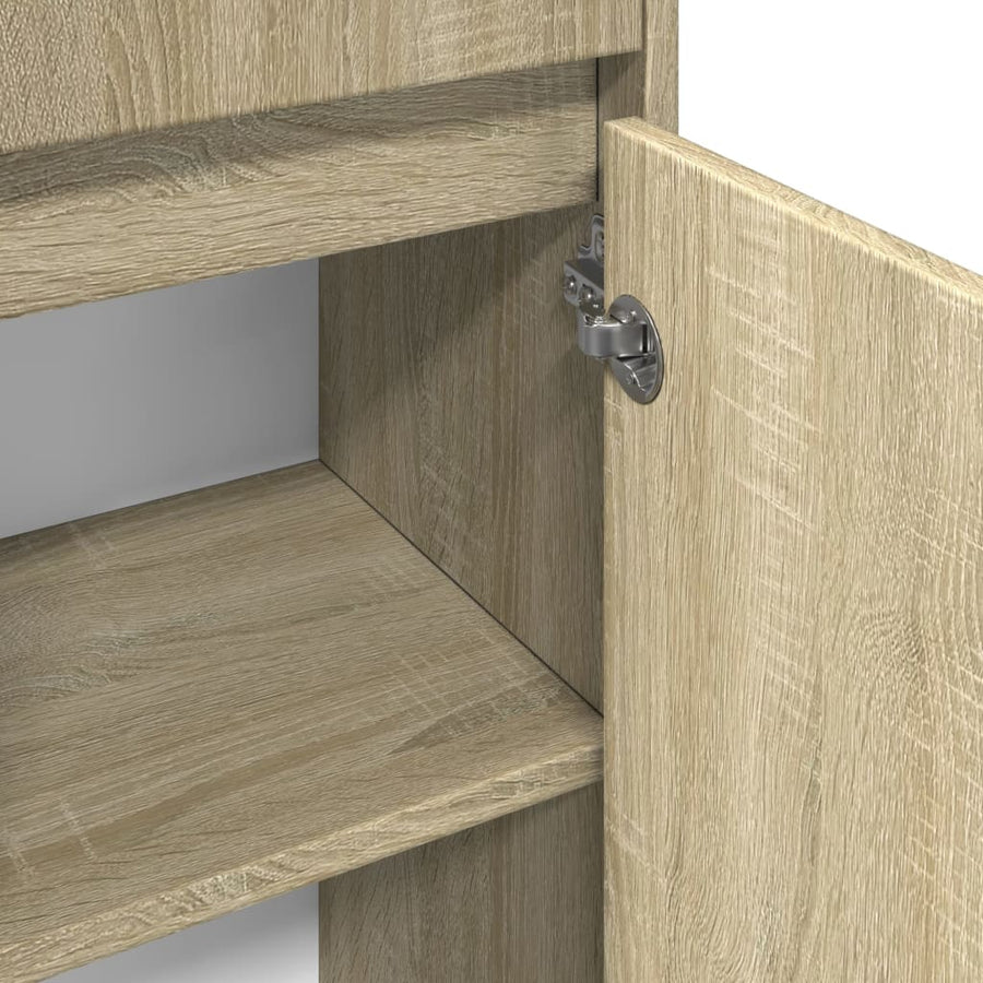 Badkamerkast 30x30x95 cm spaanplaat sonoma eikenkleurig