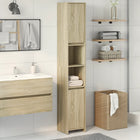 Bathroom cabinet 30x30x183.5 cm chipboard Sonoma oak effect