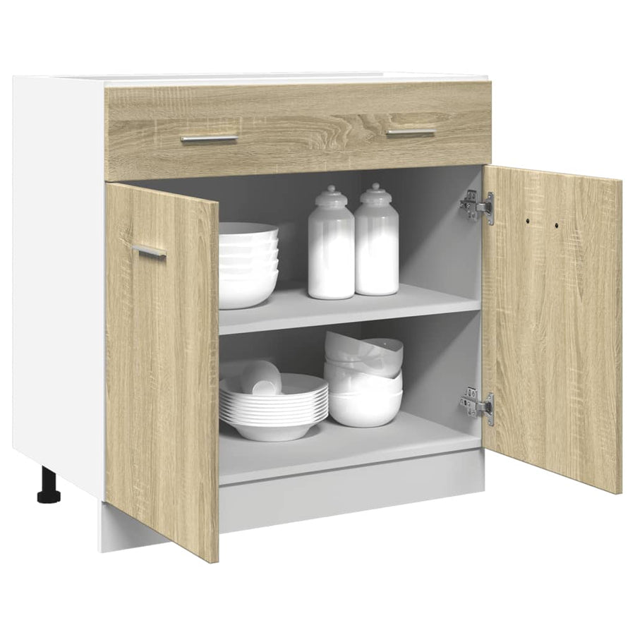 Onderkast met lade 80x46x81,5 cm spaanplaat sonoma eikenkleurig