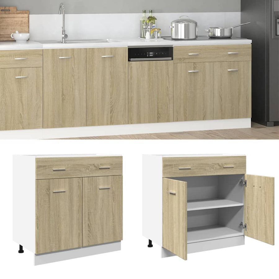Onderkast met lade 80x46x81,5 cm spaanplaat sonoma eikenkleurig