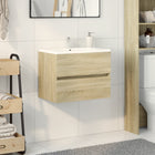 Washbasin cabinet 60x38.5x45 cm chipboard Sonoma oak coloured