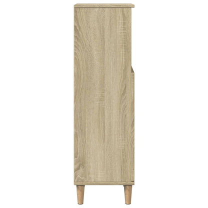 Badkamerkast 30x30x100 cm bewerkt hout sonoma eikenkleurig