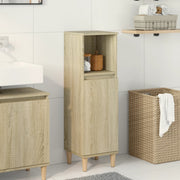 Bathroom cabinet 30x30x100 cm treated wood Sonoma oak color