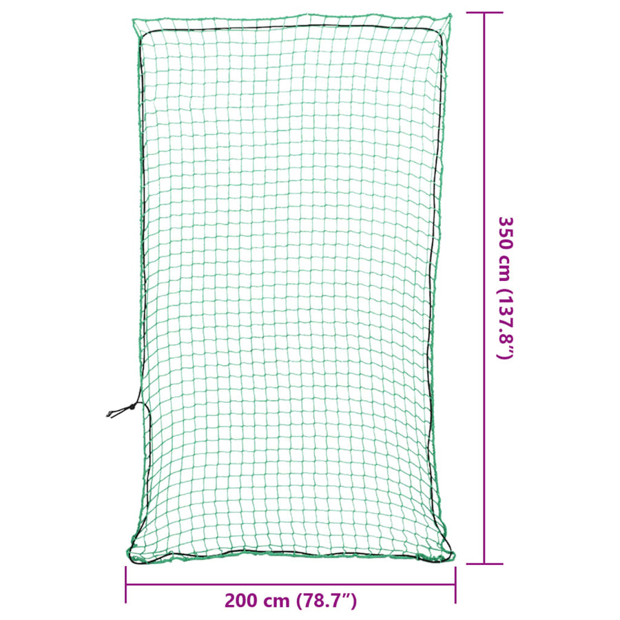 Aanhangwagennet elastisch touw 3,5x2 m polypropeen groen