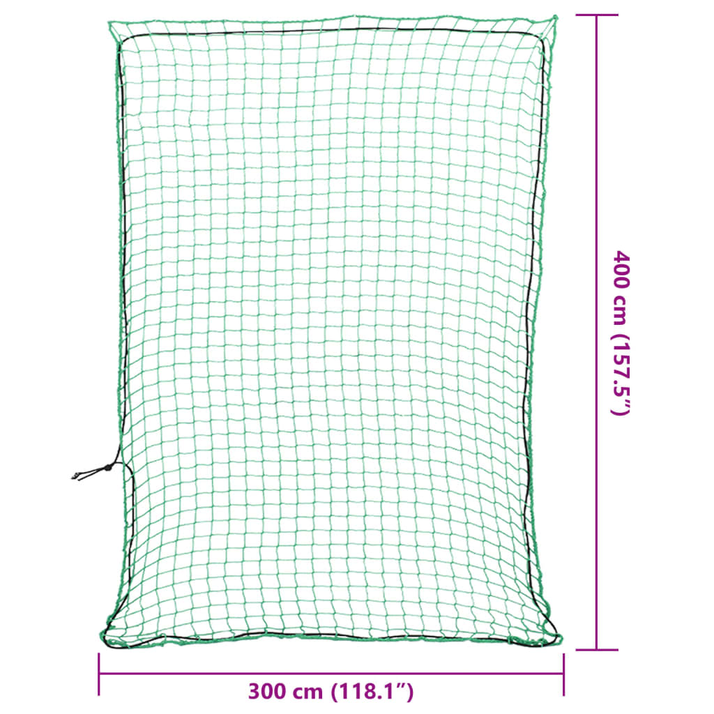 Aanhangwagennet elastisch touw 4x3 m polypropeen groen