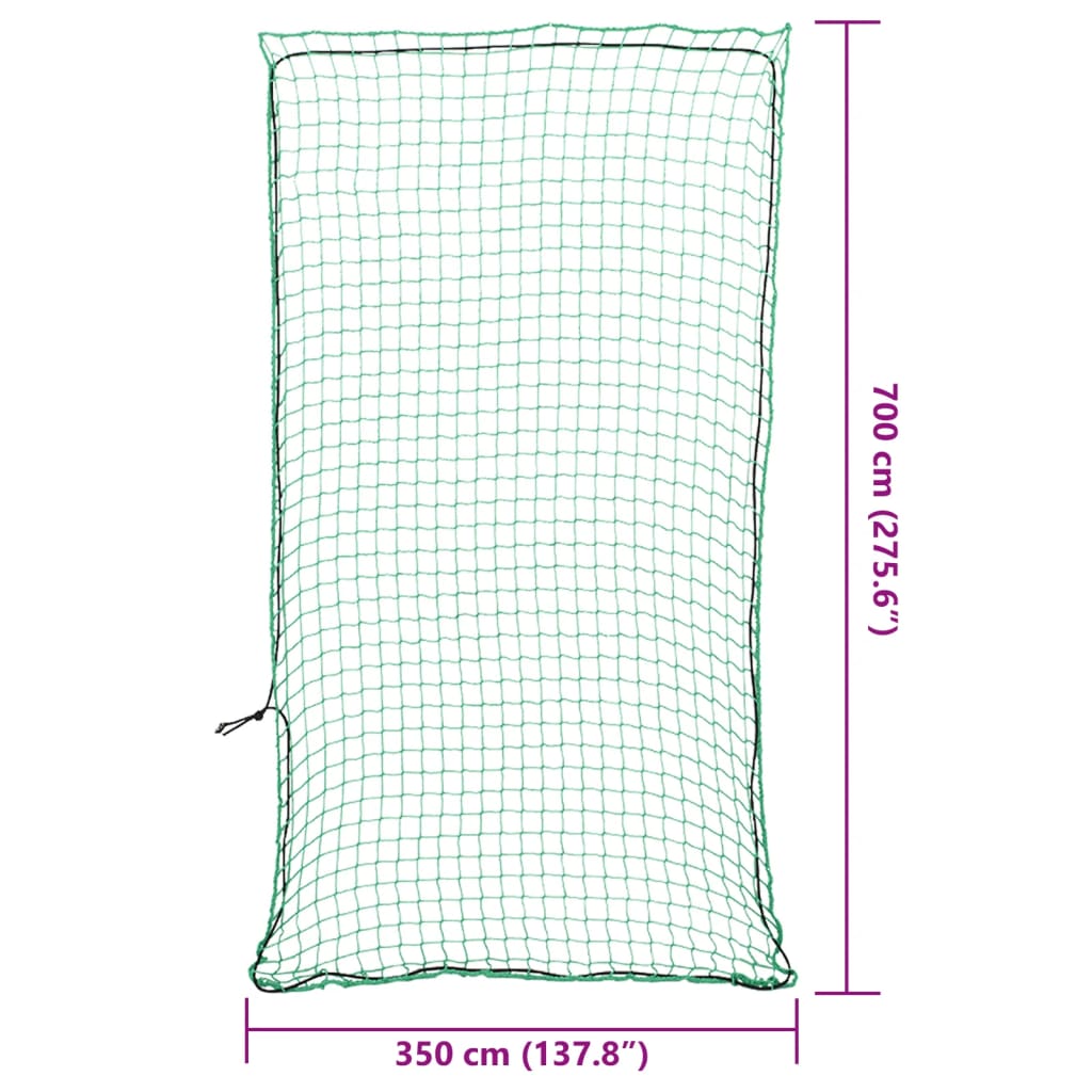 Aanhangwagennet elastisch touw 7x3,5 m polypropeen groen
