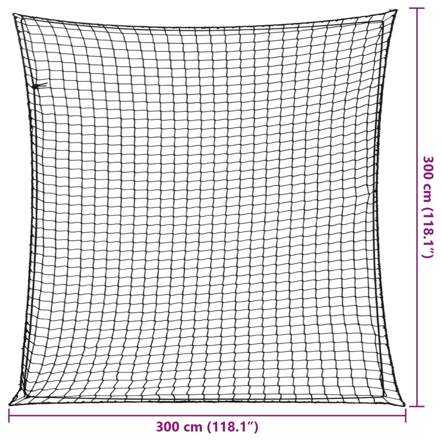 Aanhangwagennet elastisch touw 3x3 m polypropeen zwart