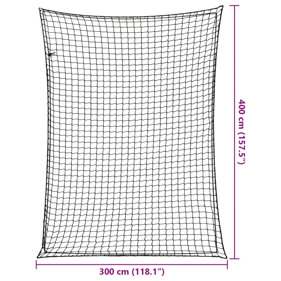 Aanhangwagennet elastisch touw 4x3 m polypropeen zwart