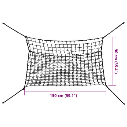 Hooinetten 2 st 150x90 cm rechthoekig polypropeen zwart