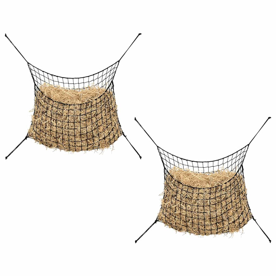Hooinetten 2 St 200X120 Cm Rechthoekig Polypropeen Zwart