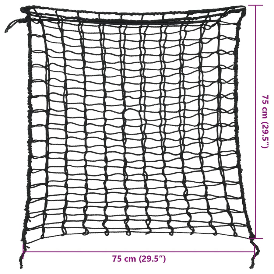 Hooinetten 2 st 75x75 cm vierkant polypropeen zwart