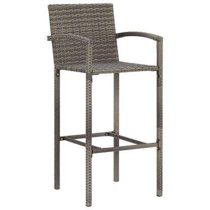 3-delige Tuinbarset massief acaciahout en poly rattan grijs