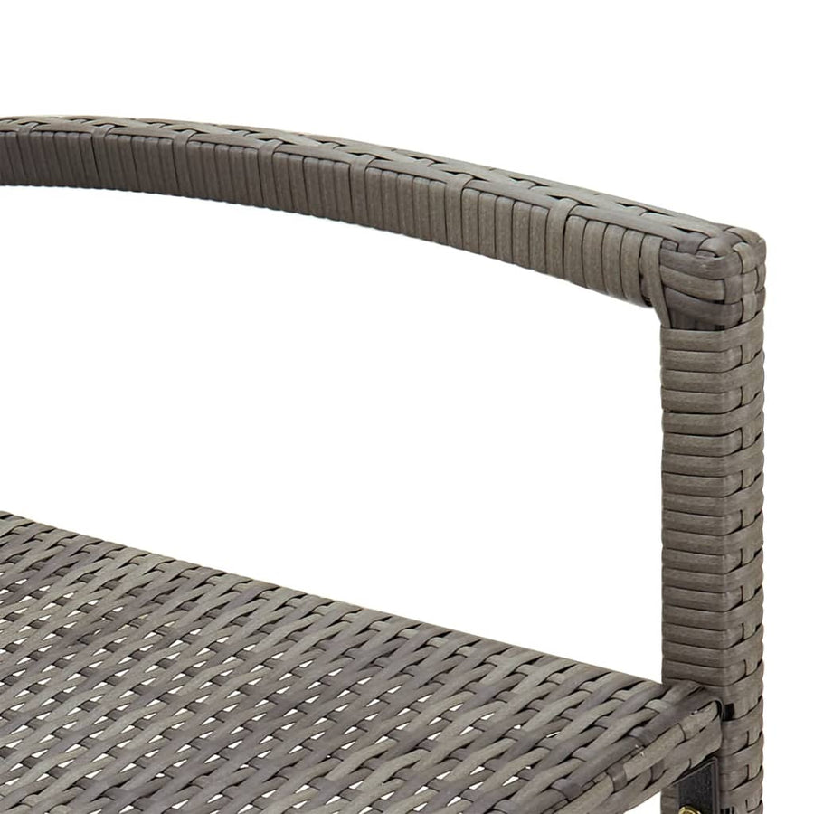 5-delige Tuinbarset massief acaciahout en poly rattan grijs