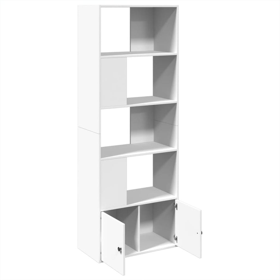 Boekenkast 70x36x189 cm bewerkt hout wit