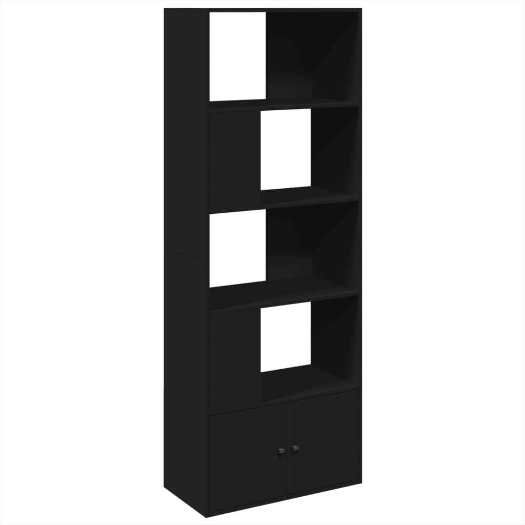 Boekenkast 70x36x189 cm bewerkt hout zwart