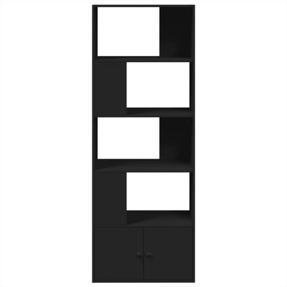 Boekenkast 70x36x189 cm bewerkt hout zwart