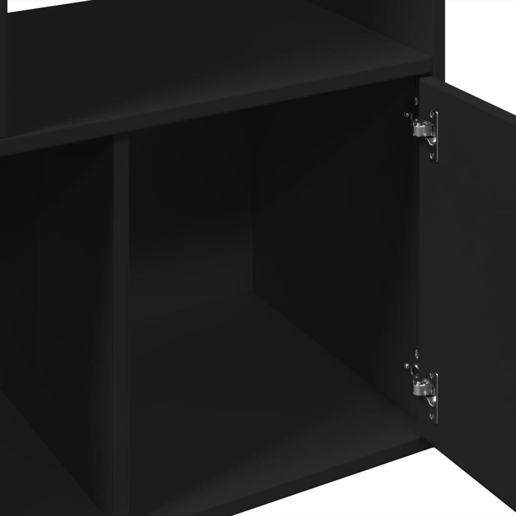 Boekenkast 70x36x189 cm bewerkt hout zwart
