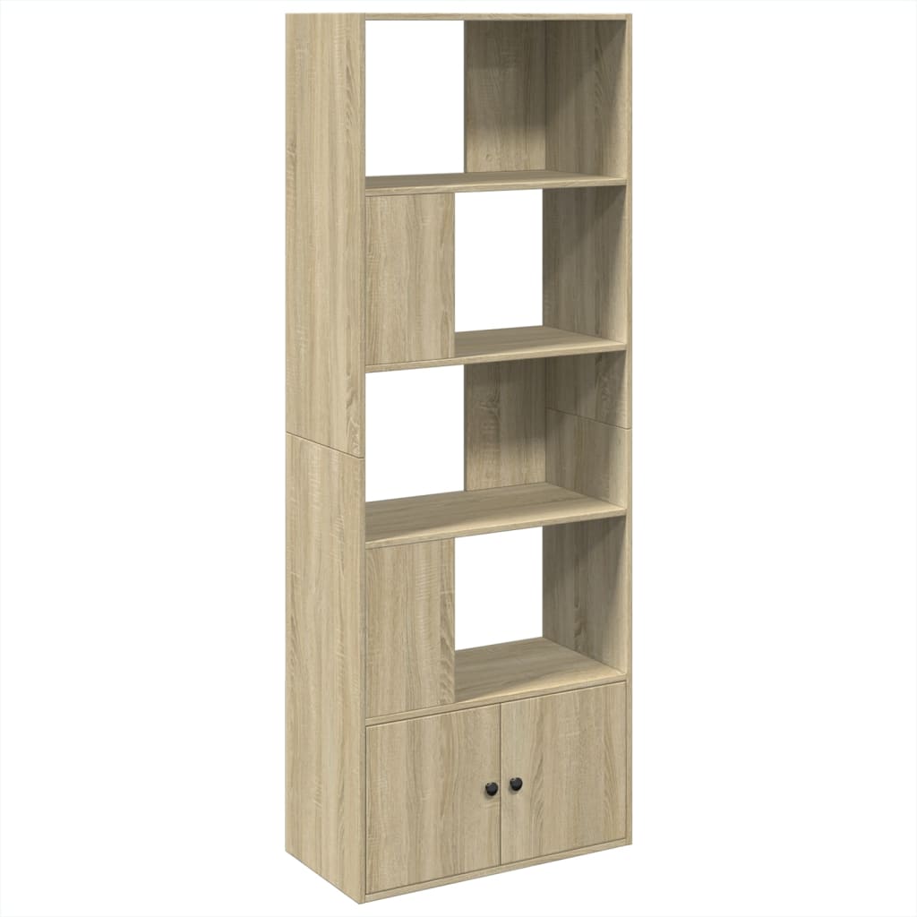 Boekenkast 70x36x189 cm bewerkt hout sonoma eikenkleurig