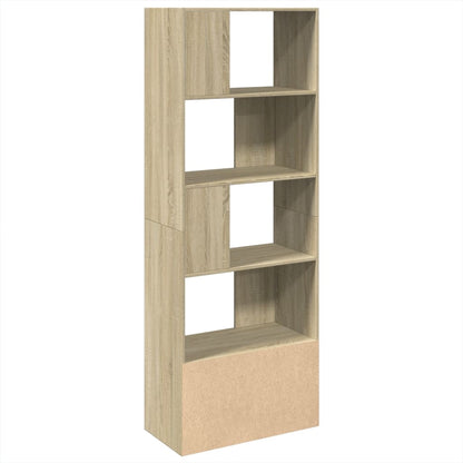 Boekenkast 70x36x189 cm bewerkt hout sonoma eikenkleurig
