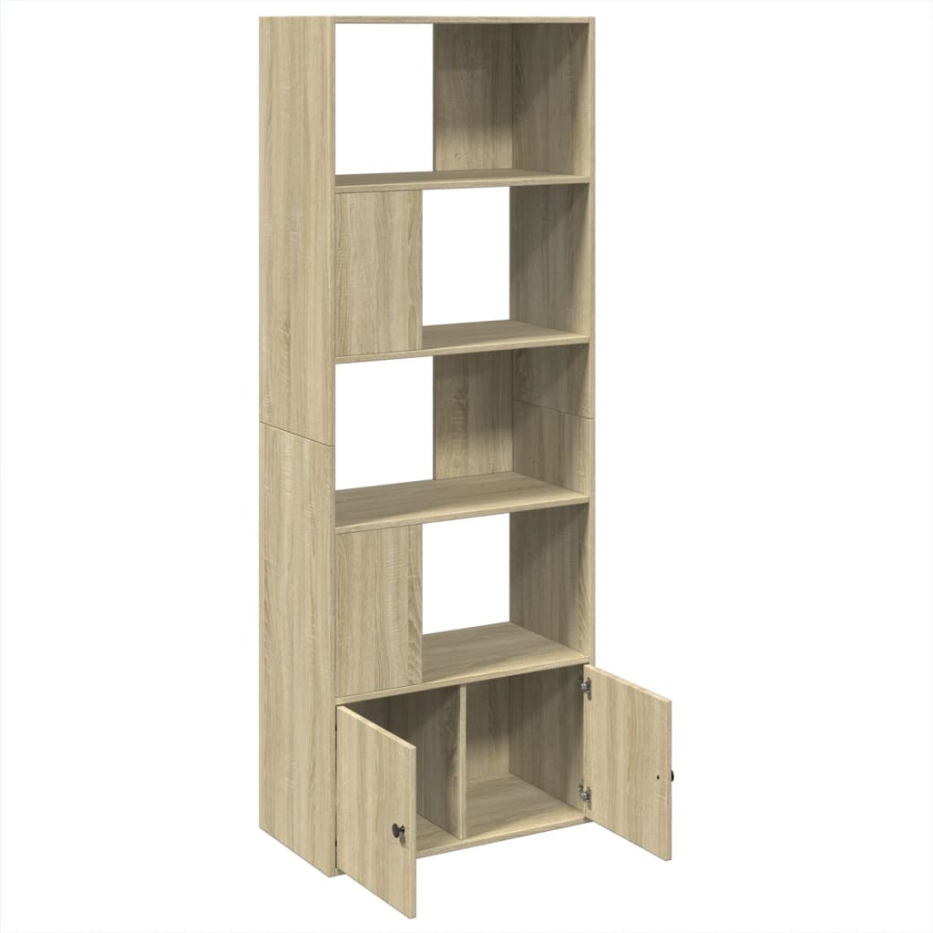 Boekenkast 70x36x189 cm bewerkt hout sonoma eikenkleurig