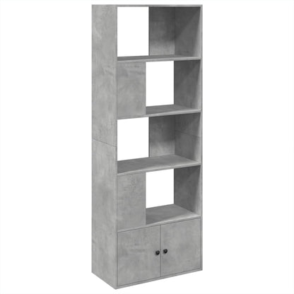 Boekenkast 70x36x189 cm bewerkt hout betongrijs