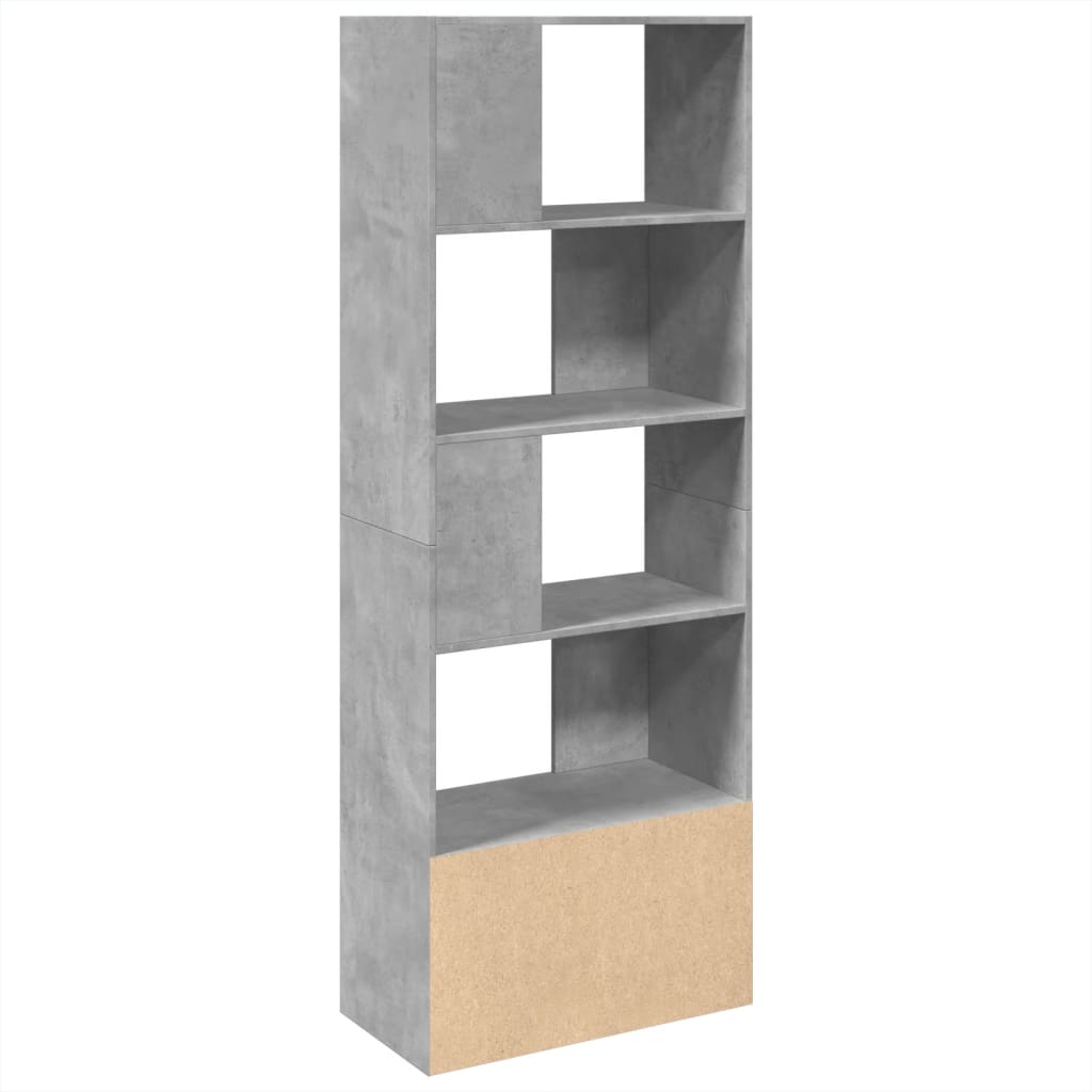 Boekenkast 70x36x189 cm bewerkt hout betongrijs